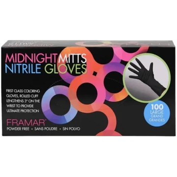FRAMAR Midnight Mitts nitrila cimdi (mazi, 100 gab