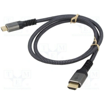 Cable; HDMI plug,both sides; PVC; textile; 4K,UHD