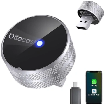 OTTOCAST Mini Tube 2026, bezvadu CarPlay un Androi
