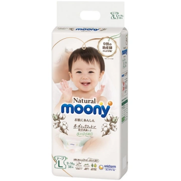 Autiņbiksītes Moony Natural, 4 + izmērs, 14 kg, 38