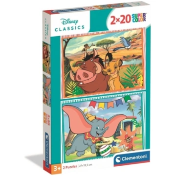 Clementoni CLE puzzle 2x20 SuperKolor Disney Class