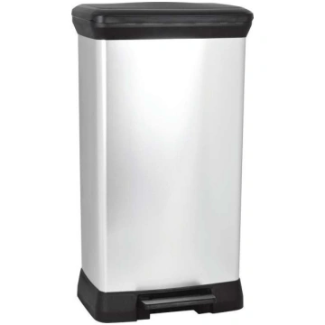 CURVER Pedāļspainis metalizēts Deco Bin 50L sudrab