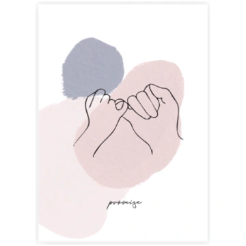 Kartīte Promise, Pastel Line art, Liene Geidāne