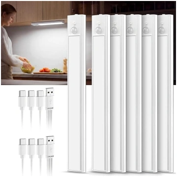 daphomeu 6 x 30 cm uzlādējama virtuves LED naktsla