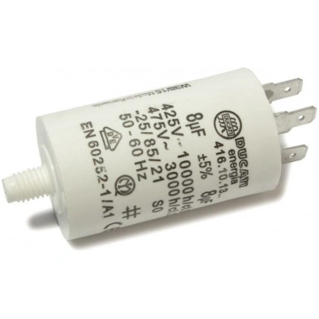 Motora kondensators 8 uF±5%/475 V+GRD Ø32x55 mm, D