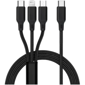 3-in-1 kabelis USB-C uz Lightning / USB-C / Micro-