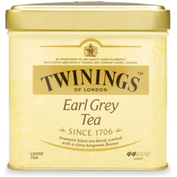 TWININGS EARL GREY melnā tēja, 100g