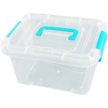 Storage box with handle 18.5x13x9.7cm - transparen