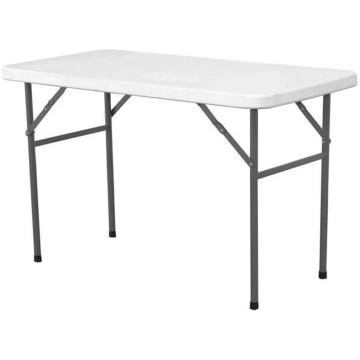 Ēdināšanas galds saliekams balts 122x61cm līdz 130