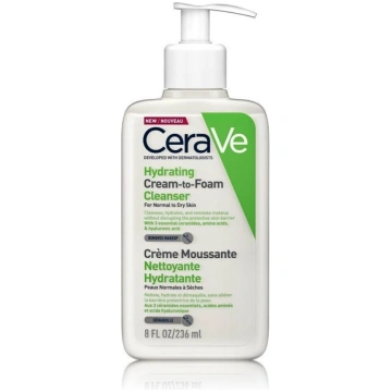 CeraVe Hydrating Cream-to-Foam Cleanser krēmveida 