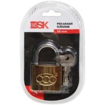 BESK Piekaramā slēdzene ar 3 atslēgām 38mm, 25AR02