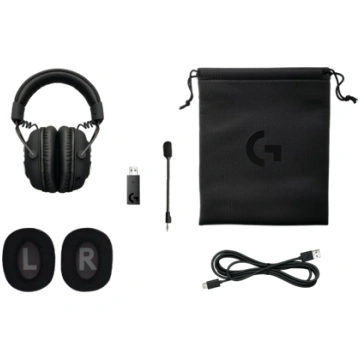 Austiņas Logitech PRO X Lightspeed Black 981-00090