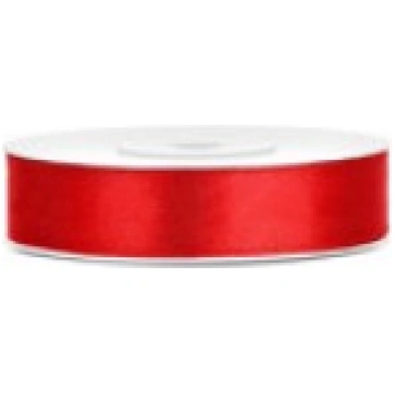 Lentīte sarkana, satīna, 12 mm (25m) SS-6-25