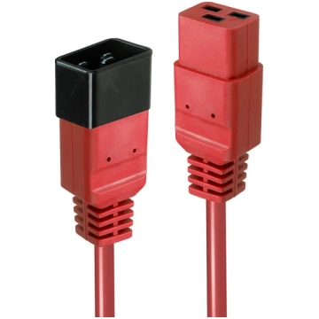 Lindy 2m C20 to C19 Mains Extension Cable, red | 3