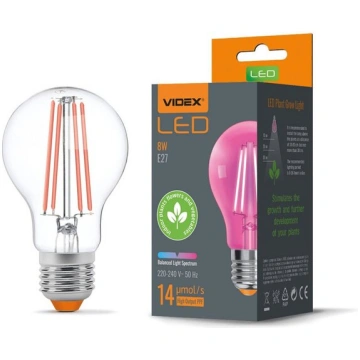 LED spuldze augu audzēšanai Videx, E27, 8W, 14 umo