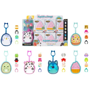 SQUISHMALLOWS CLIP-A-LONGS 3 figūriņas necaurspīdī
