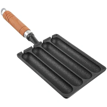 Čuguna desu pannas ar četrkāršu formu hotdogu un g