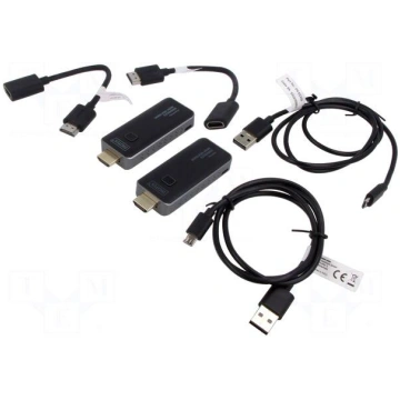 HDMI extender | HDMI plug x2,USB B micro socket x2