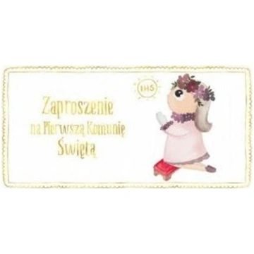 HENRY Zaproszenie - Komunia dziewczynka zoty (10 s