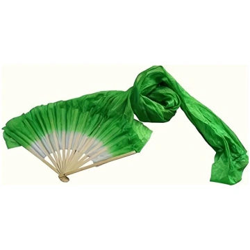 Zīda bambusa deju ventilators, Zaļa