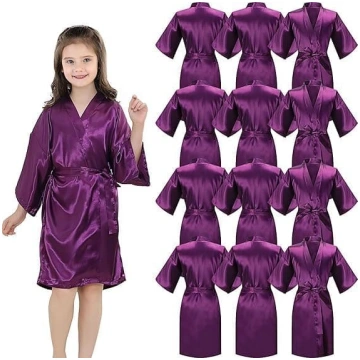 12 satīna kimono halātu komplekts meitenēm, bērnu