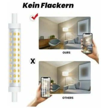LED sloksnes, 10W 118mm R7s LED spuldze, ½ aptumšo