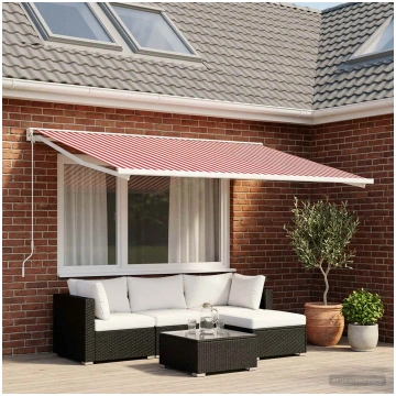 Markīzes rezerves audums sarkana un balta 250 x 20