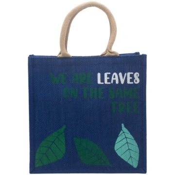 Džutas iepirkumu soma (We are the leaves) zila