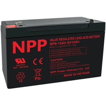 Akumulators 6V 12Ah T2(F2) Pb AGM NPP ( NP6 12Ah )