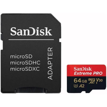 SanDisk microSDXC 64GB Extreme Pro A2 C10 V30 UHS-