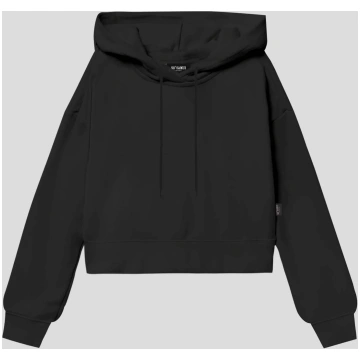 ESSENTIAL BLACK REGULAR FIT FRENCH TERRY CROPPED H