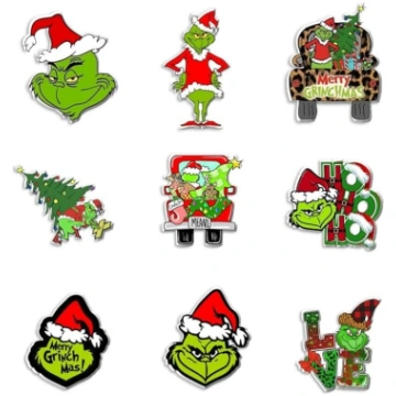YATOSEN Christmas Grinch Brooch Skull Head Badge P