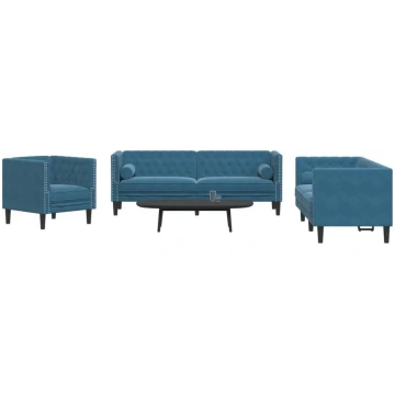 VidaXL Chesterfield 3-daļu dīvānu komplekts ar rit
