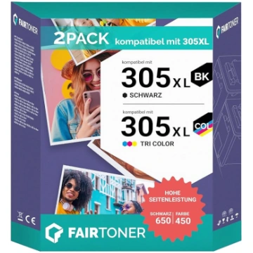 305XL printeru kasetņu komplekts (melns un krāsain