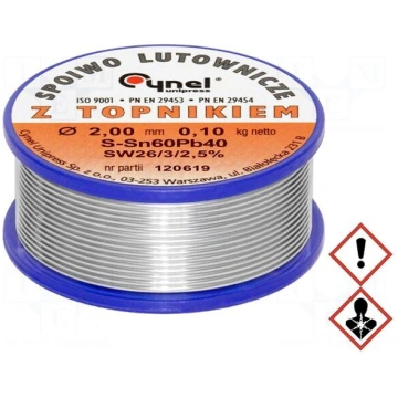Tin | lead-based | Sn60Pb40 | 2mm | 100g | reel |