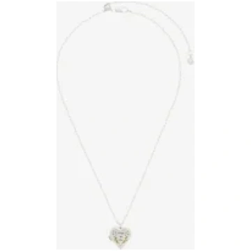 FORGET-ME-NOT HEART LOCKET - Kaklarota - silver