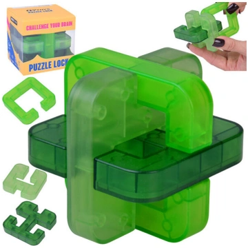 Loģiskā 3D puzle - galvaslauzis "Puzzle Lock", zaļ