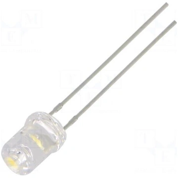 LED | white warm | 5mm | 750÷1120mcd | 120° | Fron