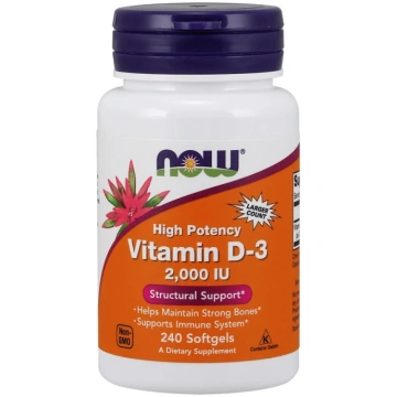 NOW Foods D-3 vitamīns, 2000 SV - 240 kapsulas
