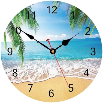 TAHEAT 34 cm Vasaras palmas sienas pulkstenis Trop