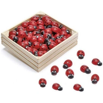 20 Wooden ladybugs 2 cm - red IDEE IN FELTRO