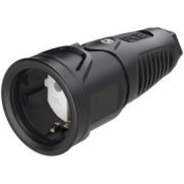 Gumijas kontaktligzda 250V AC, 3x16A (2P+E), IP20,