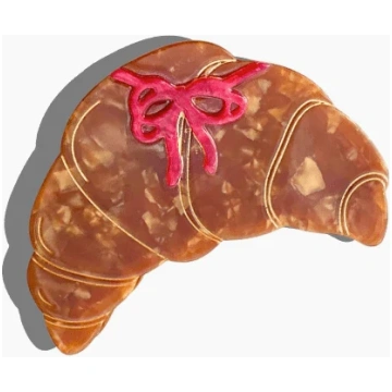Hand painted bow croisssant clip Solar Eclipse