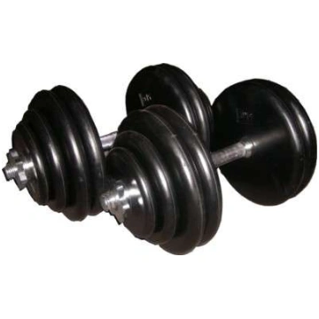 Trenažieri - 2x28kg saliekamas gumijotas hanteles 