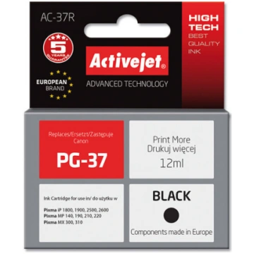 Ink ActiveJet AC-37 | Black | 12 ml | Refill | Can