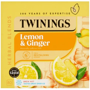 Twinings Lemon & Ginger Tea 80 per pack