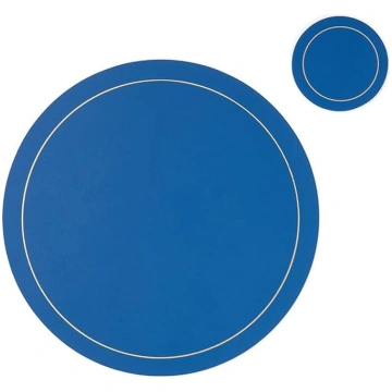 2-Piece Plain Round Leather Placemat, Modern, Simp