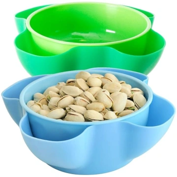 Youngever plastmasas riekstu bļodas Double Bowl uz