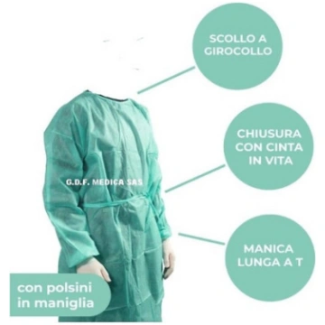 Camice Tnt Monolaccio Polsi In Maglina Non Sterile