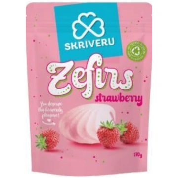 SKRĪVERU zefīrs ar zemeņu garšu 170g Skrīveru Sald